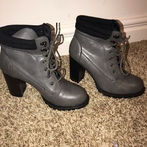 Lace up heeled boots